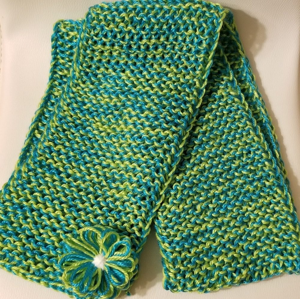 Hand knitted scarf